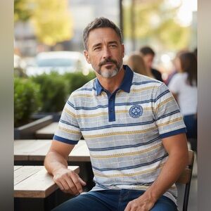 Bogey Boys Polo NEW Men’s XL Blue White Grid Plaid Golf Shirt by Macklemore‎